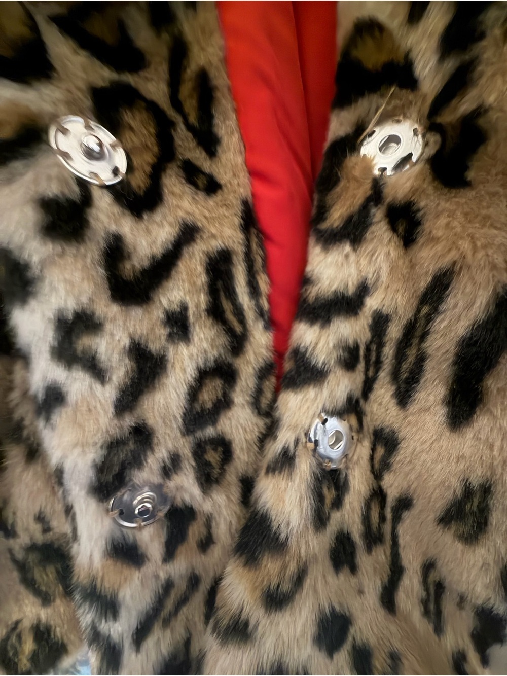 Who What Wear Leopard Print Faux-Fur Cropped Jacket - Tan, Black, Cream - Picture 9 of 11